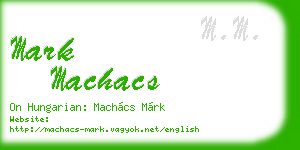 mark machacs business card