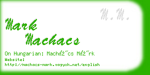 mark machacs business card